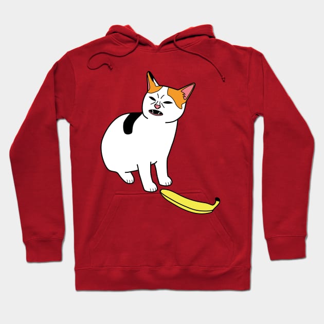 Cat No Banana Meme Hoodie by Sashen